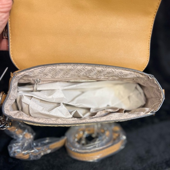 🤎STEVE MADDEN Elegant Saddle Bmelodie-Straw Pearl-Embellished Handbag🤎NWT - Picture 14 of 17